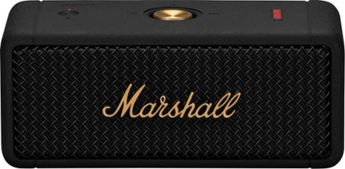 Marshall - Emberton Portable Bluetooth Speaker - Black & Brass | Best Buy U.S.