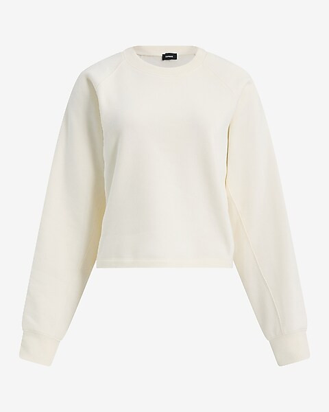 Boxy Fleece Crew Neck Sweatshirt | Express