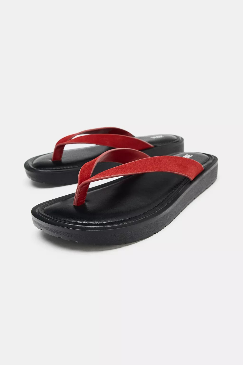 CONTRAST LEATHER SANDALS | Zara UK