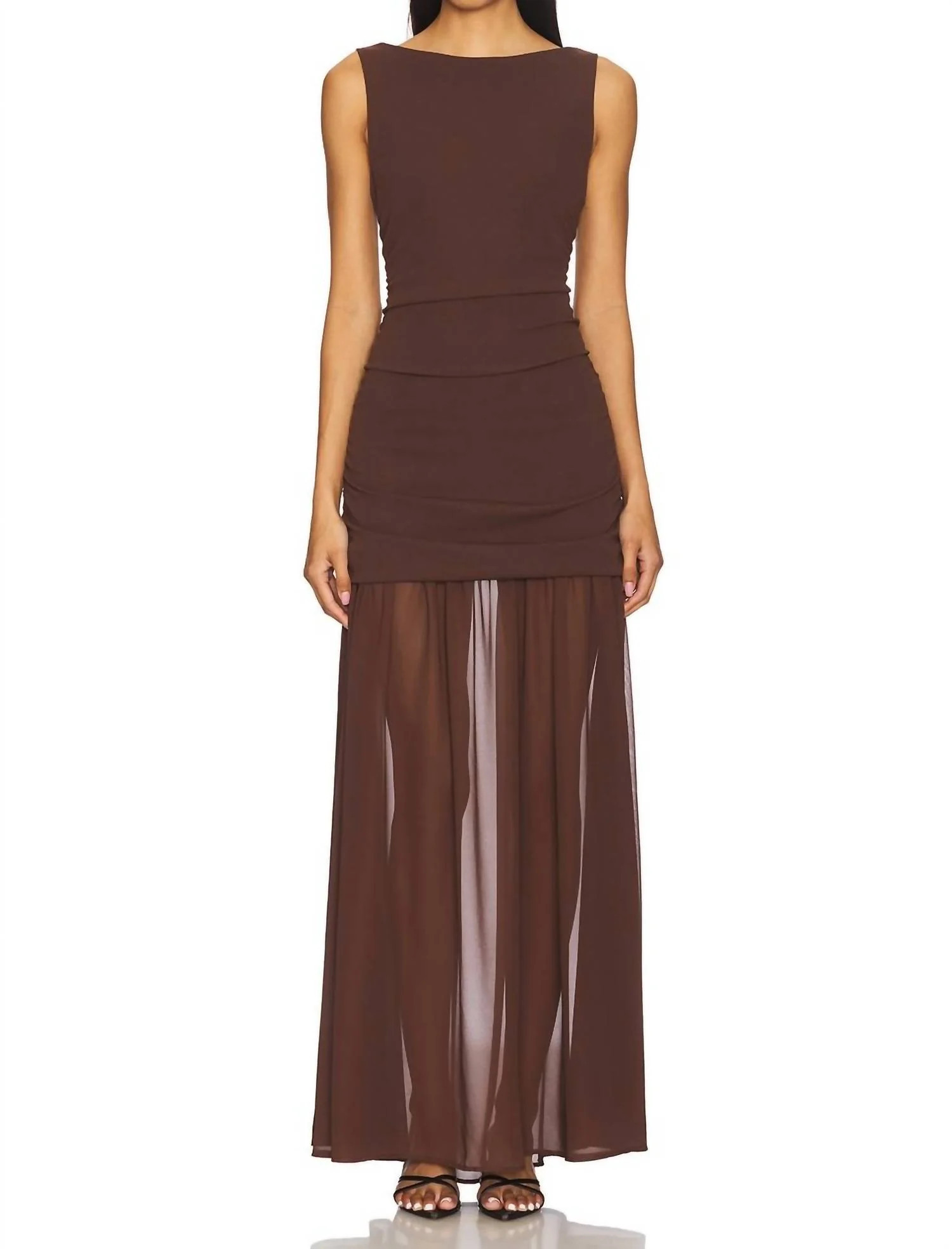 Aria Maxi Dress In Brown | Shop Simon