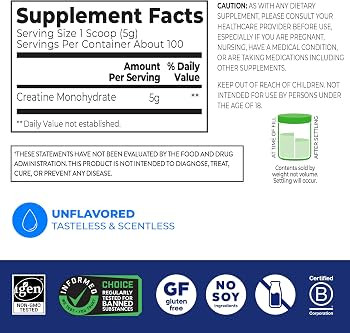 Orgain Creatine Monohydrate Micronized Powder, 100 Servings, Unflavored, Supports Muscle Growth, ... | Amazon (US)