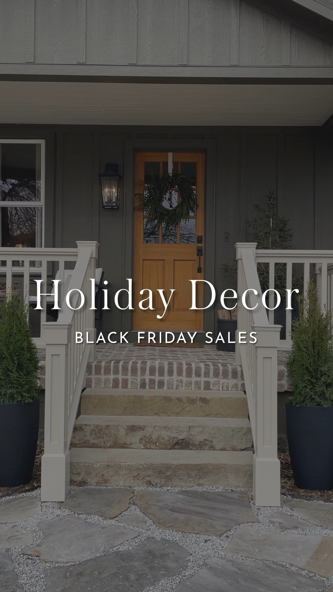 Holiday decor on sale for Black Friday at Wayfair! This wreath and the faux cedar garland are personal favorites of mine! Shop deals up to 80% off and free shipping @wayfair. #Wayfair #WayfairPartner