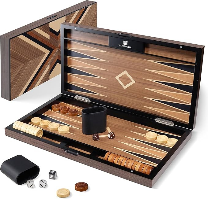 Wood Backgammon Set for Adults – 17 Inch Classic Board Game Case - Premium Folding Backgammon S... | Amazon (US)