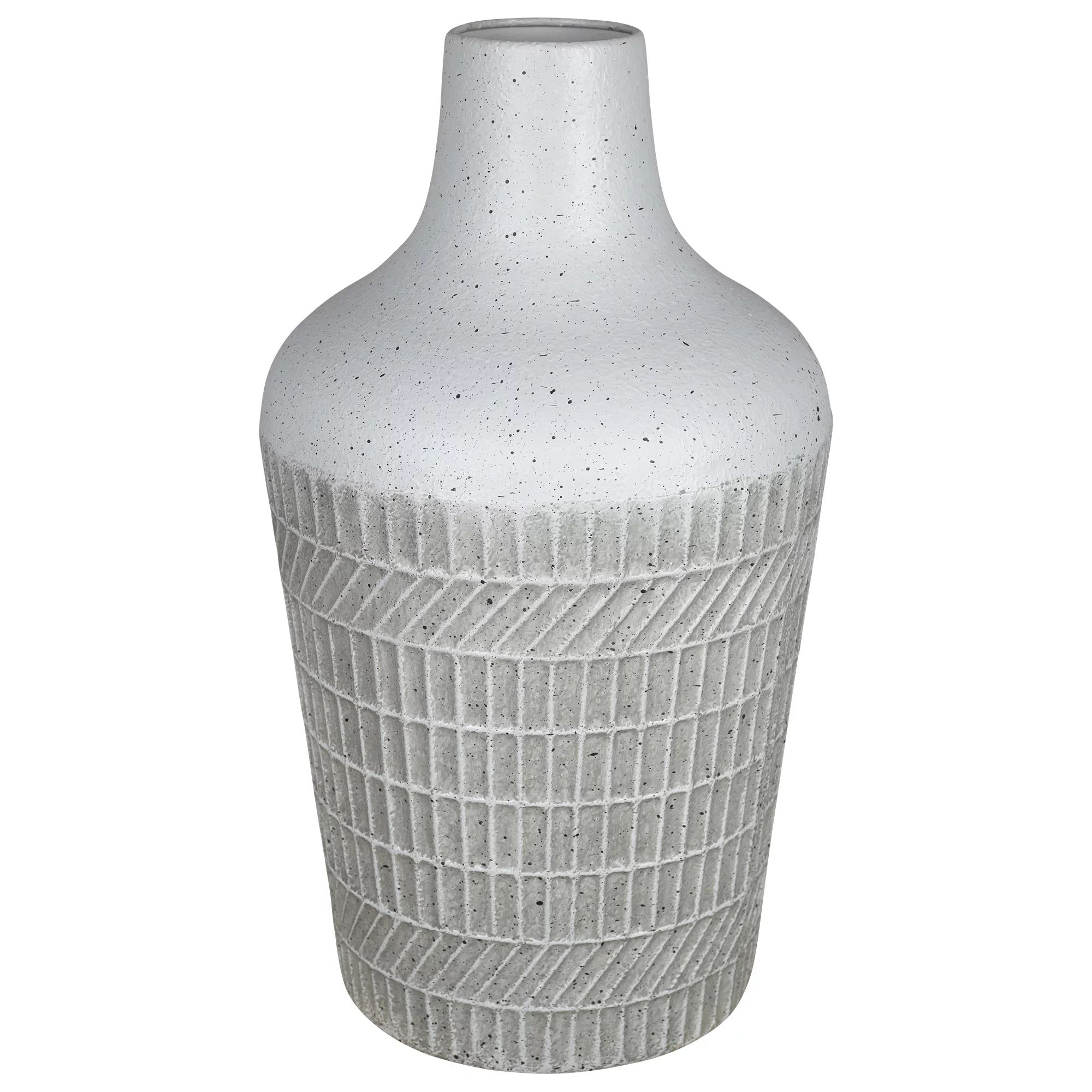 Stratton Home Decor 12.5" Textured Metal Vases, Gray - Walmart.com | Walmart (US)
