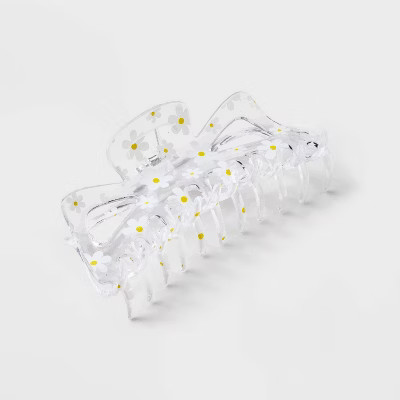 Jumbo Daisy Print Claw Hair Clip - Wild Fable™ Clear | Target