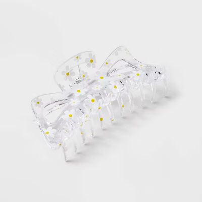 Jumbo Daisy Print Claw Hair Clip - Wild Fable™ Clear | Target