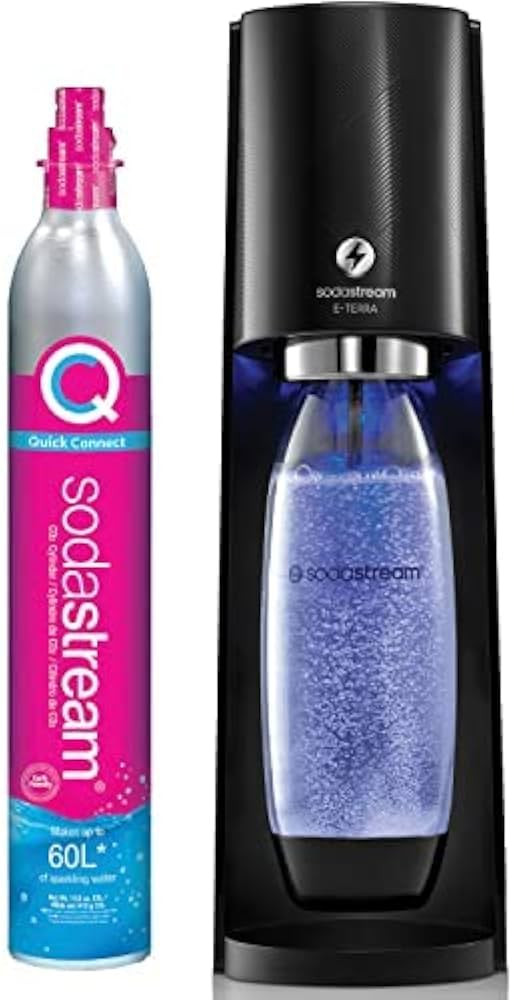 SodaStream E-TERRA Sparkling Water Maker (Black) with CO2 and Carbonating Bottle | Amazon (US)
