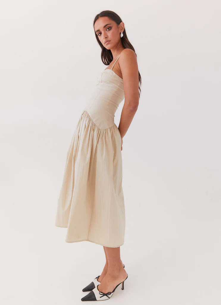 Yvette Corset Midi Dress - Desert Sage | Peppermayo (Global)