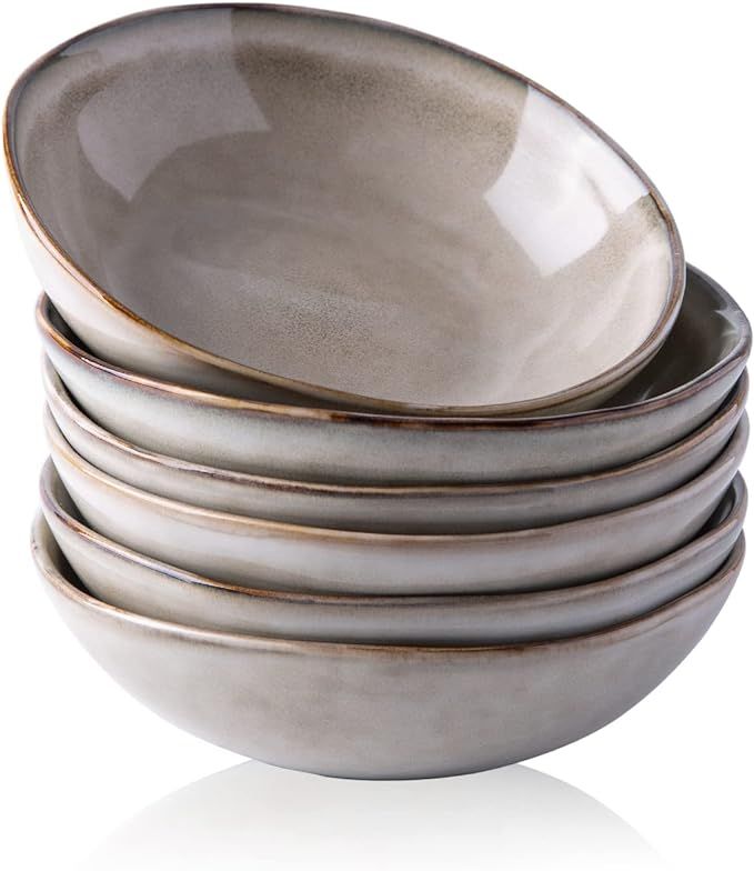 AmorArc Ceramic Cereal Bowls Set of 6, 24 oz Handmade Stoneware Bowls Set for Cereal Soup Salad, ... | Amazon (US)