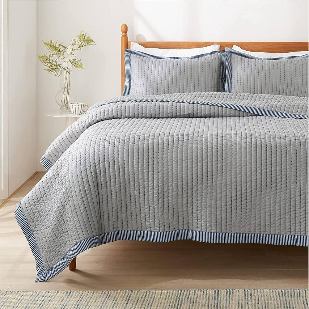 Amazon.com: Bedsure Grey Quilt Twin Size - Lightweight Soft Quilt Bedding Set for All Seasons, Be... | Amazon (US)
