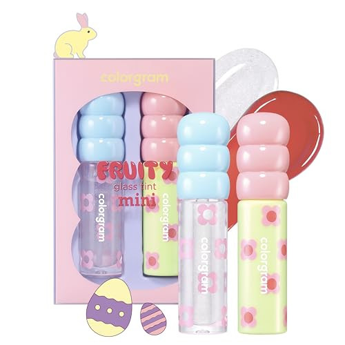 COLORGRAM FRUITY GLASS TINT MINI SET 02 WARM BEST SET | Radiant Lip Tint Duo for Glossy Shine & Vivid Color | Long-Lasting, Moisturizing Natural Pink & Grapefruit Tones | Portable & Cute Mini Size | Amazon (US)