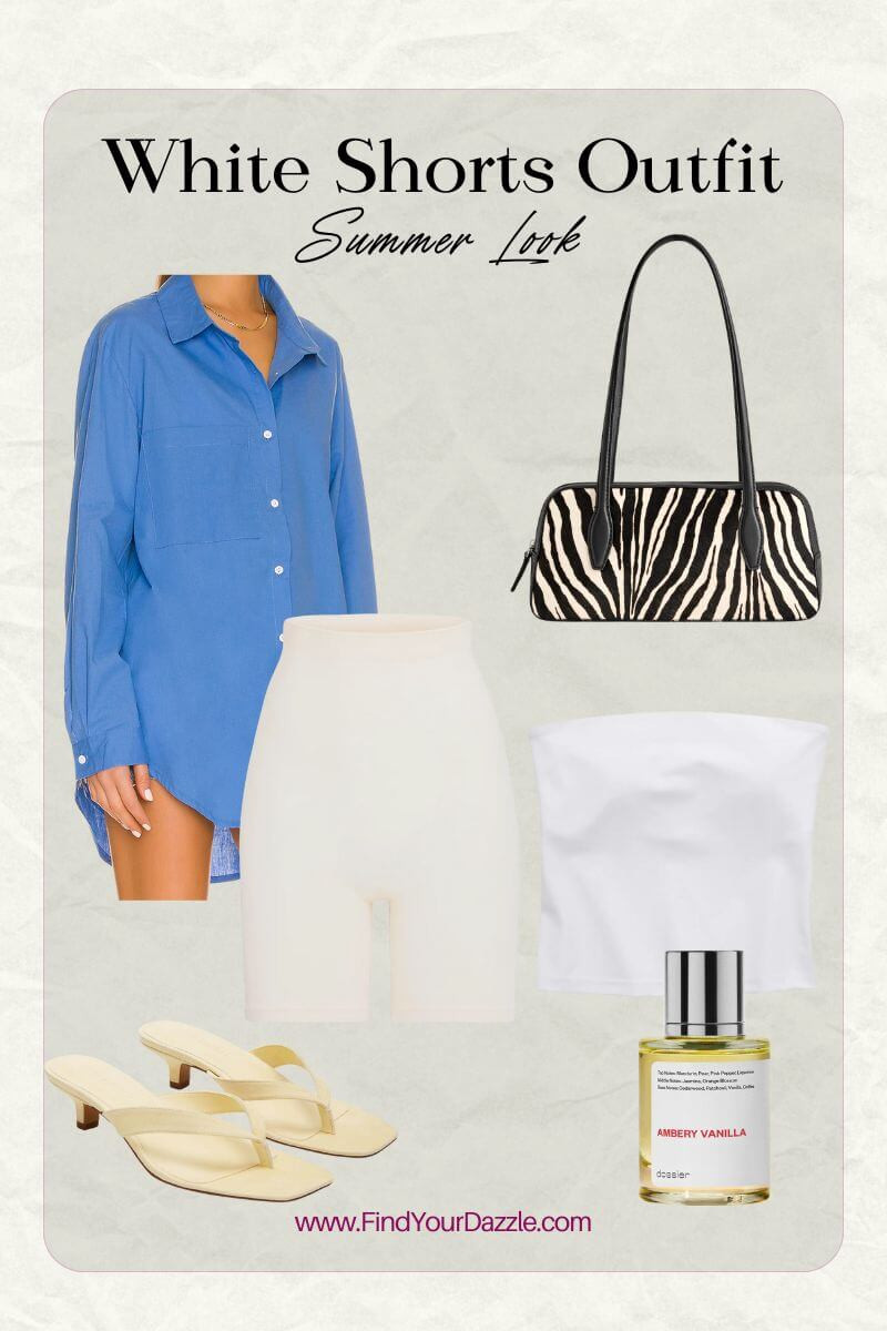 White biker shorts outfit inspo with a button down shirt. Zebra print bag. Confortable casual outfit idea 

#LTKootd #LTKTravel #LTKFindsUnder100