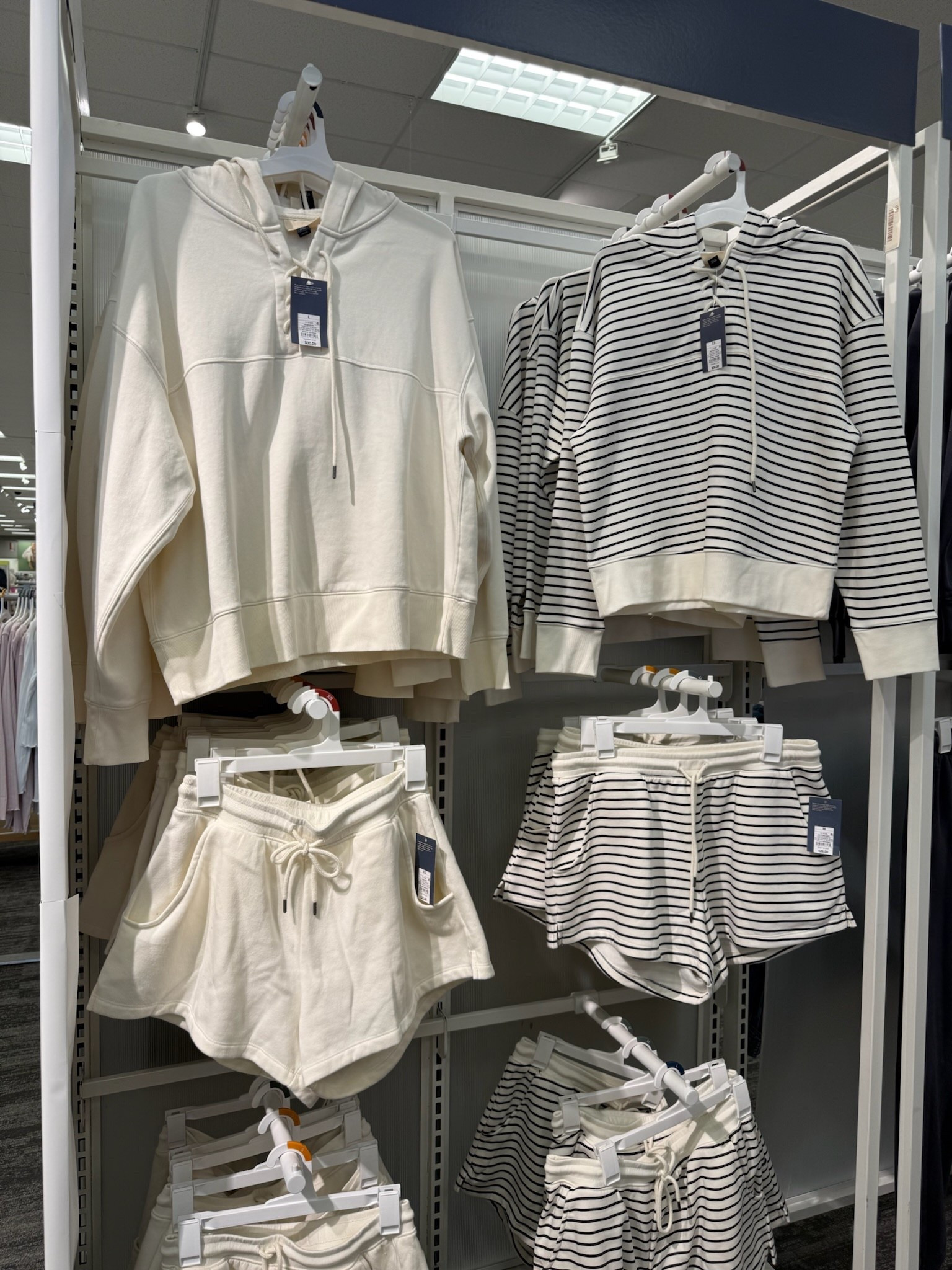 Midrise fleece pill on shorts with tie waist and  lace up hoodie sweatshirt // loungewear 

#LTKSeasonal #LTKMidsize #LTKTravel