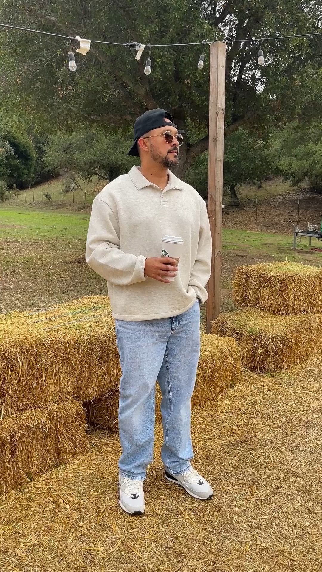 Affordable men’s fall ootd! Anthony’s wearing the softest polo sweatshirt in a size large from old navy and comfy jeans from Walmart in a size 34x30. 

#LTKMens #LTKStyleTip #LTKFindsUnder50