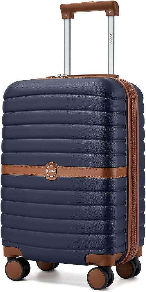 Amazon.com | Kono Expandable Carry On Luggage 22x14x9 Airline Approved with Spinner Wheels, 20 In... | Amazon (US)