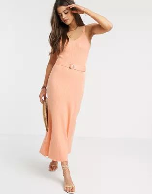Fashion Union knitted midi dress with belt | ASOS (Global)