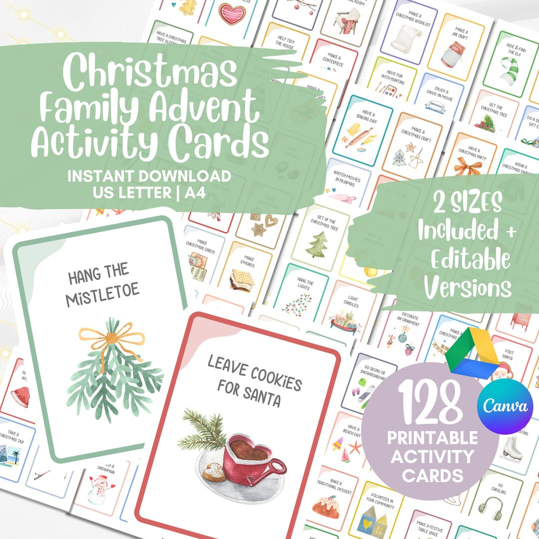 Advent Activity Cards, Kids Advent Calendar Activities, Printable Christmas Advent Card, Start th... | Etsy (US)