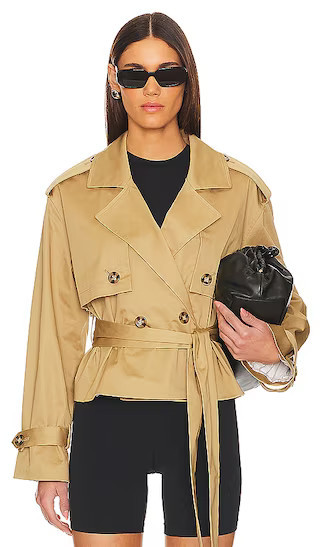 Favorite Daughter The Cropped Charles Trench Coat in Tan. Size XL. Also in L. | Revolve Clothing (Global)