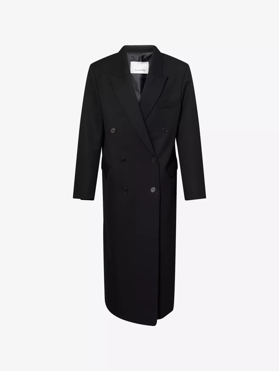 Jane Double-Breasted Woven Long Coat | Selfridges