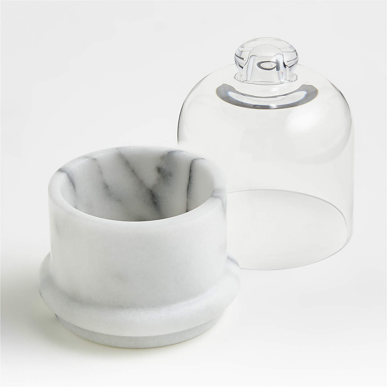 French Kitchen White Marble Covered Butter Dish + Reviews | Crate & Barrel | Crate & Barrel