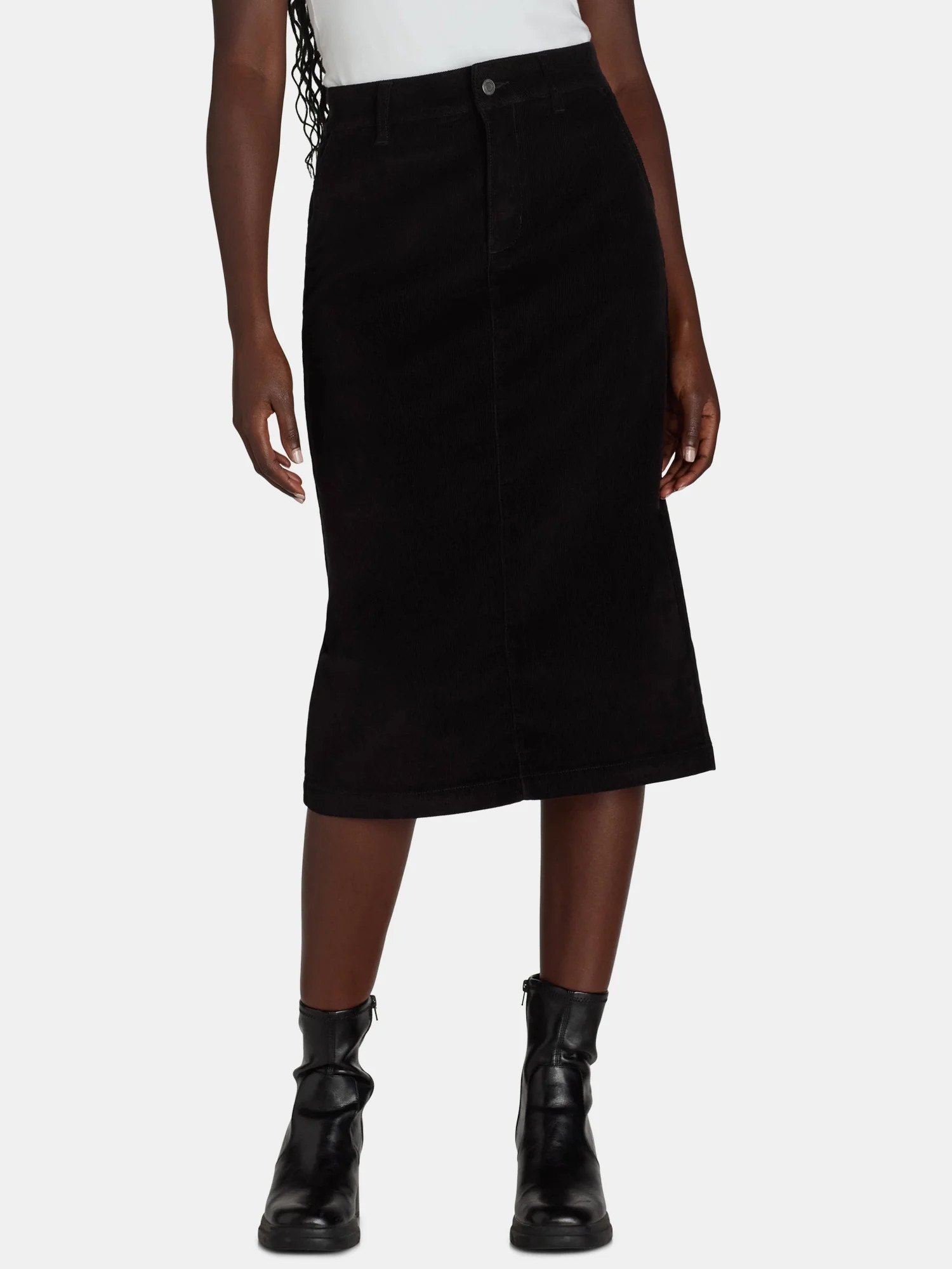 Time and Tru Women’s and Women’s Plus Corduroy Midi Skirt Sizes 2-22 | Walmart (US)