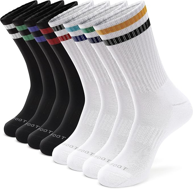 MONFOOT Women's and Men's 4-8 Pack Athletic Cushioned Crew Socks | Amazon (US)