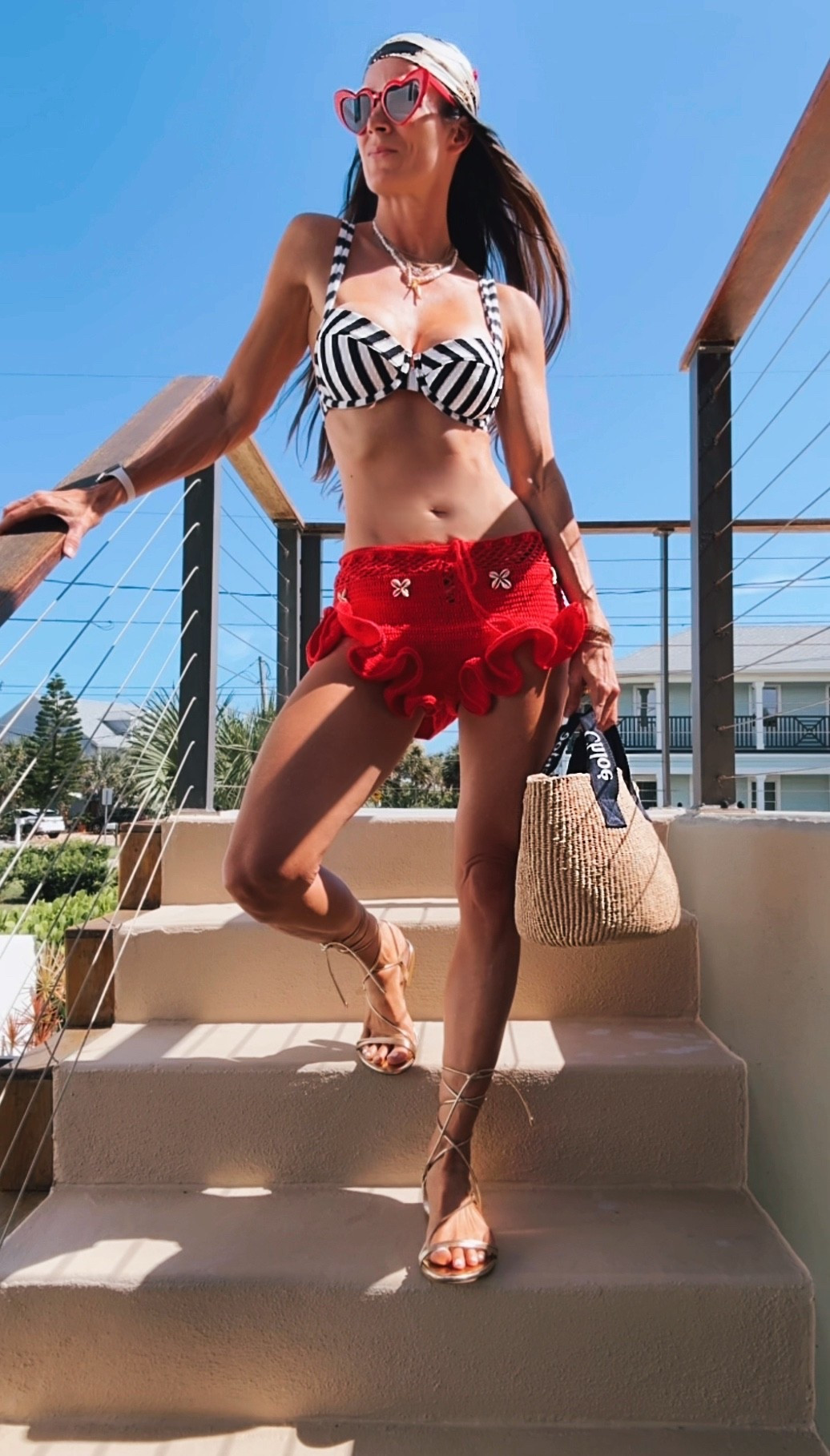 Serving up sunshine and sass ☀️💋
Crochet cuteness? Check. Stripes that slay? Check. Heart sunnies? Always.
If summer had a dress code, this would be it 🔥🍓

Can’t link exact bikini but linking similar. 
Bikini is Beach Bunny
#SummerStyle #CrochetCrush #BeachBabeVibes #VacationMode #StripesAndSunshine #SwimStyle #ChloeTote #HeartSunnies #LTKswim #LTKsummer #NicoleColeeStyle #OOTD #StyleInTheSun #ResortwearGoals Nicole Colee, eliou, crochet shorts, summer staples, bikini 

#LTKStyleTip #LTKSwim #LTKSeasonal