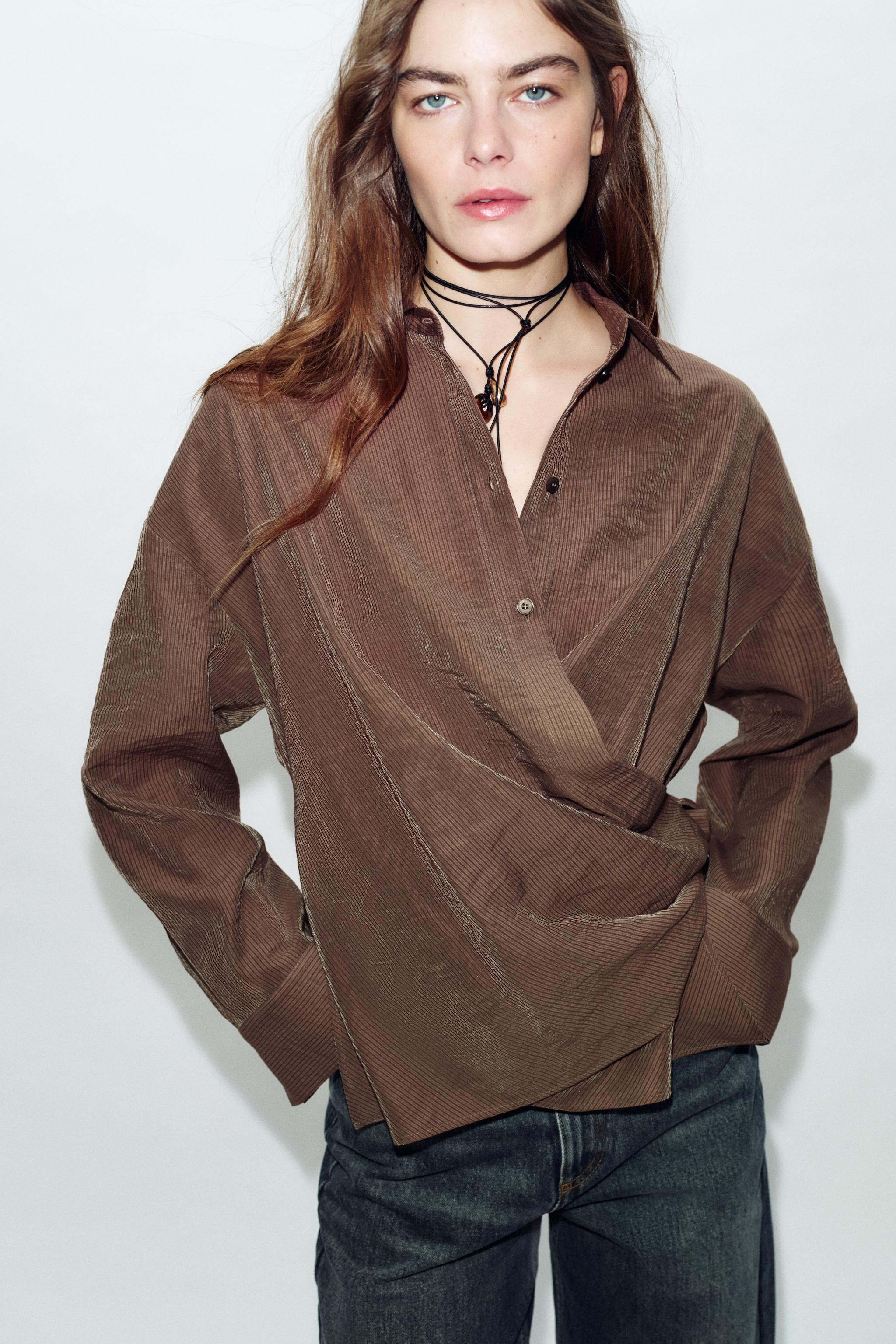 STRIPED SURPLICE SHIRT | Zara UK