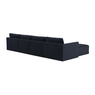 Deirdre 135.4'' Wide Velvet  Symmetrical Modular Sofa & Chaise with Ottoman | Wayfair North America