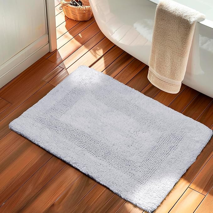 KEMA Bathroom Rugs 17"x24", Cotton Reversible Bath Mat for Bathroom Ultra Soft Plush Bath Rugs Wa... | Amazon (US)