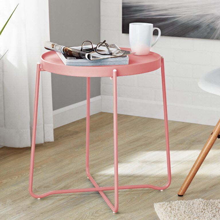 Mainstays Foldable Side Table, Pink - Walmart.com | Walmart (US)