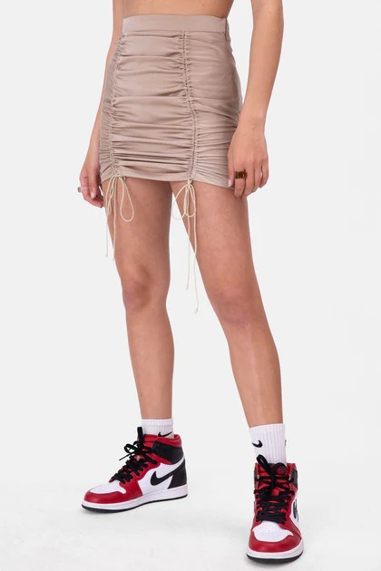 Citrine Ruched Mini Skirt | ADIKA