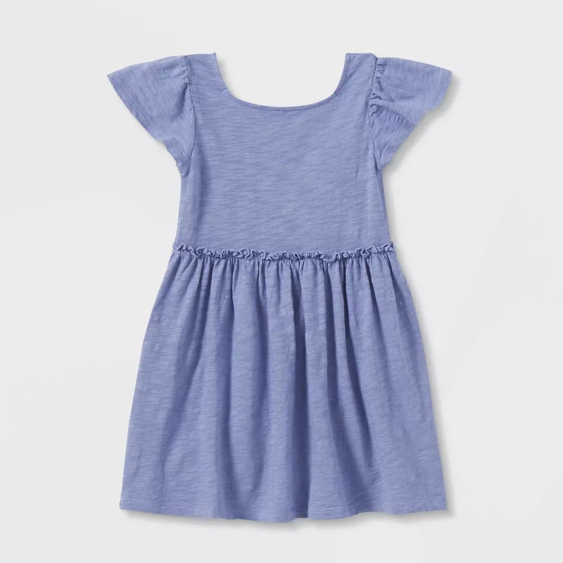 Toddler Girls' Short Sleeve Solid Knit Washed Dress - Cat & Jack™ | Target