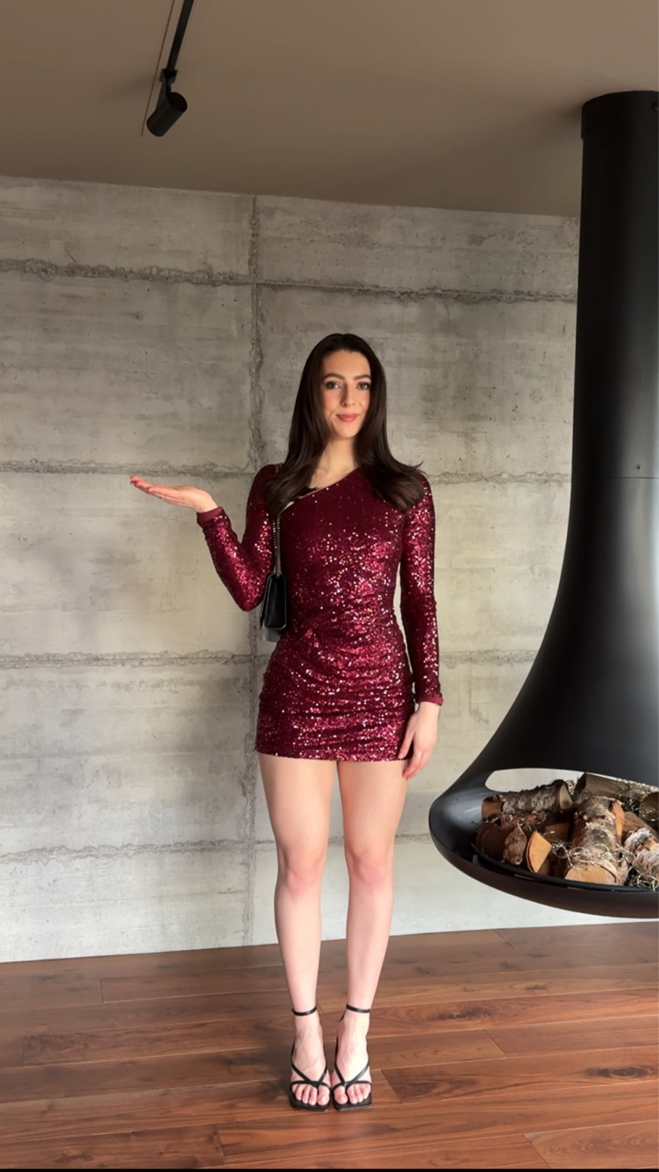 red dress black pumps Marabella Mini Dress