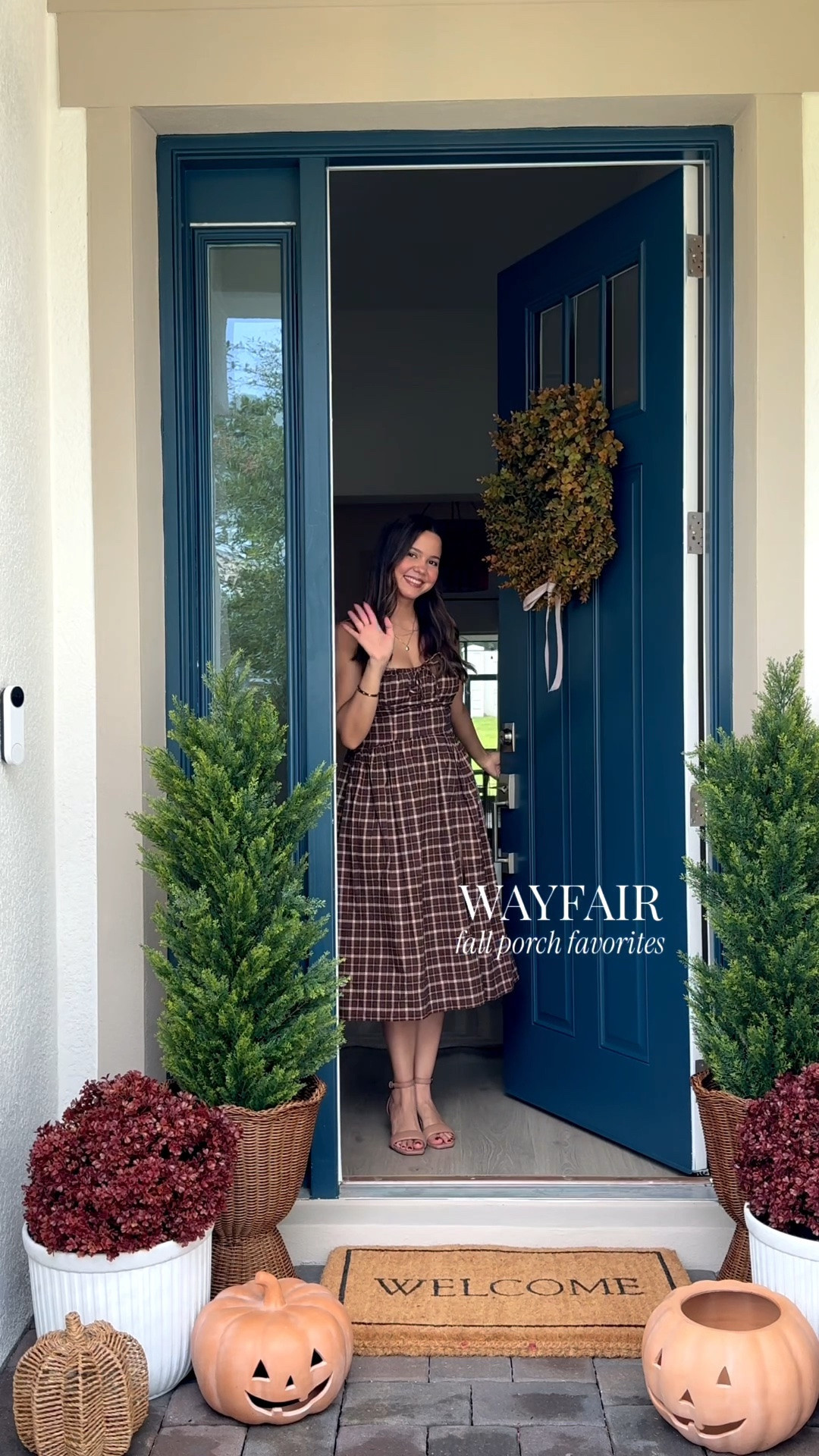 #ad A few fall porch favorites that made this space feel ready for the season 🤎🍂 This year I wanted to keep things a little more low maintenance, so I chose faux plants that will look beautiful and last all season long.

I love the traditional fall colors in the wreath, the burgundy boxwoods that are so popular this season, and the incredibly realistic faux pine trees that I’ll be able to transition right into winter. 

Finished it all off with a classic welcome mat that works beautifully year round.
Everything is from @wayfair and linked for you! Comment porch and I’ll send you the link 🔗

#wayfairpartner #wayfair

#LTKSeasonal #LTKHome