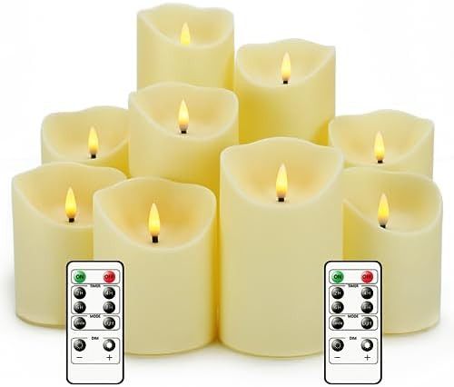 Flameless Candles with Remote, Battery Operated Flickering Flameless Candles, LED Candles with Ti... | Amazon (US)