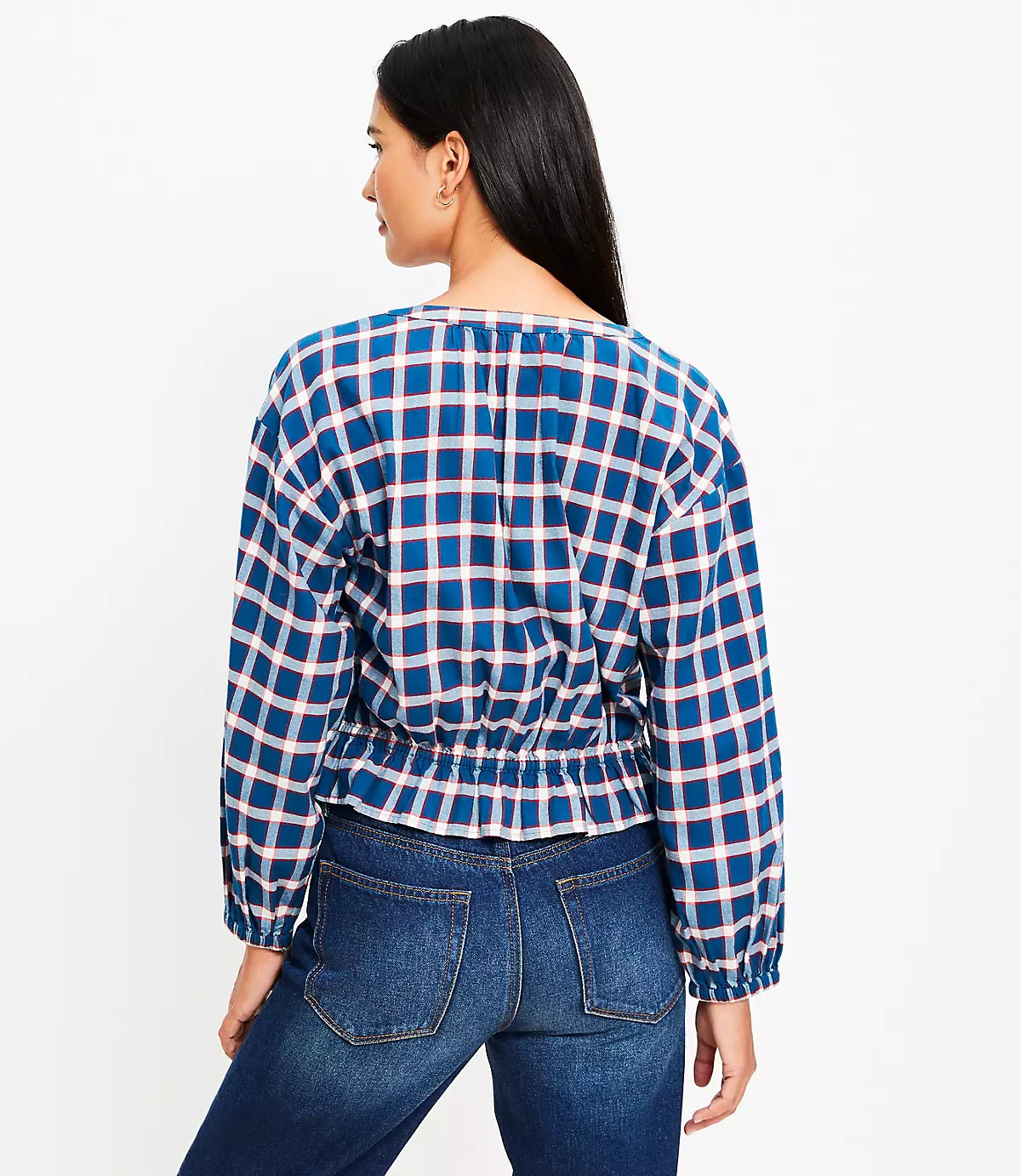 Plaid Flannel Modern Drawstring Shirt | LOFT