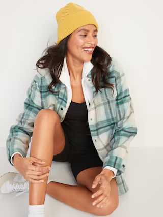 Transitional Plaid Utility Shacket for Women | Old Navy (US)