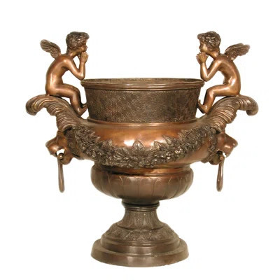 Erla Cupid with Lion Head Urn Planter | Wayfair North America
