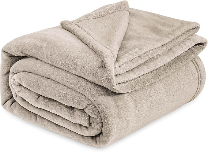 Bedsure Fleece Bed Blankets Queen Size Oxford Tan - Soft Lightweight Plush Fuzzy Cozy Luxury Blan... | Amazon (US)