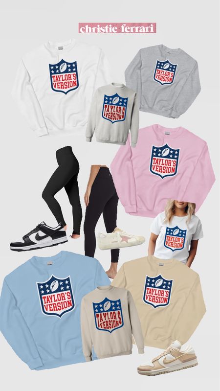 Couldn’t gatekeep these Amazon and Taylor Swift Football finds! How cute are these Taylor Swift football sweaters and t-shirt? Styled them with black leggings and Nike dunk and golden goose! These would make really cute mom outfits, casual outfit ideas, and a Super Bowl outfit idea! 

#LTKstyletip #LTKfindsunder50 #LTKU