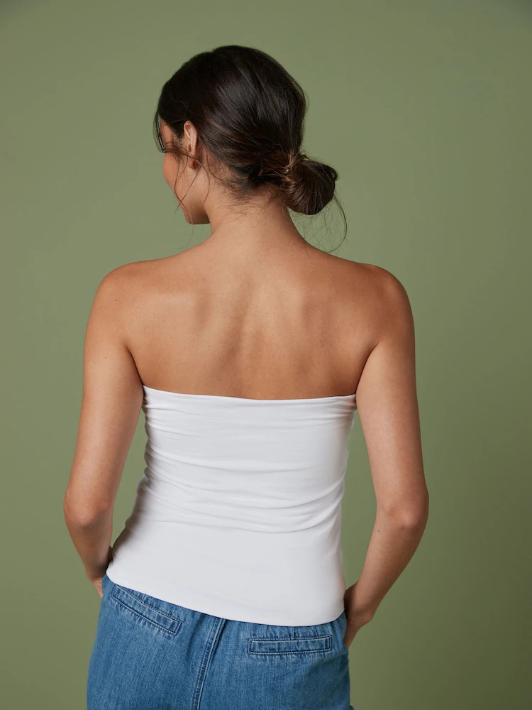 White Cotton Rich Bandeau Boobtube Top | Next EU