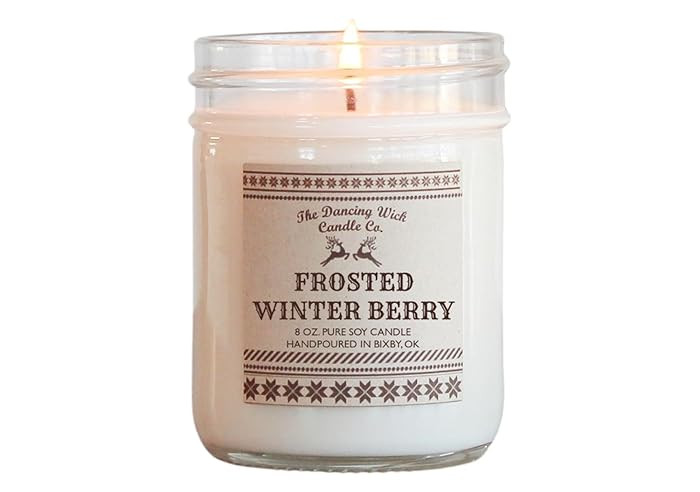 Frosted Winterberry Soy Candle - Creamy Berry Blend with Milky Amber, French Vanilla, Cinnamon, C... | Amazon (US)