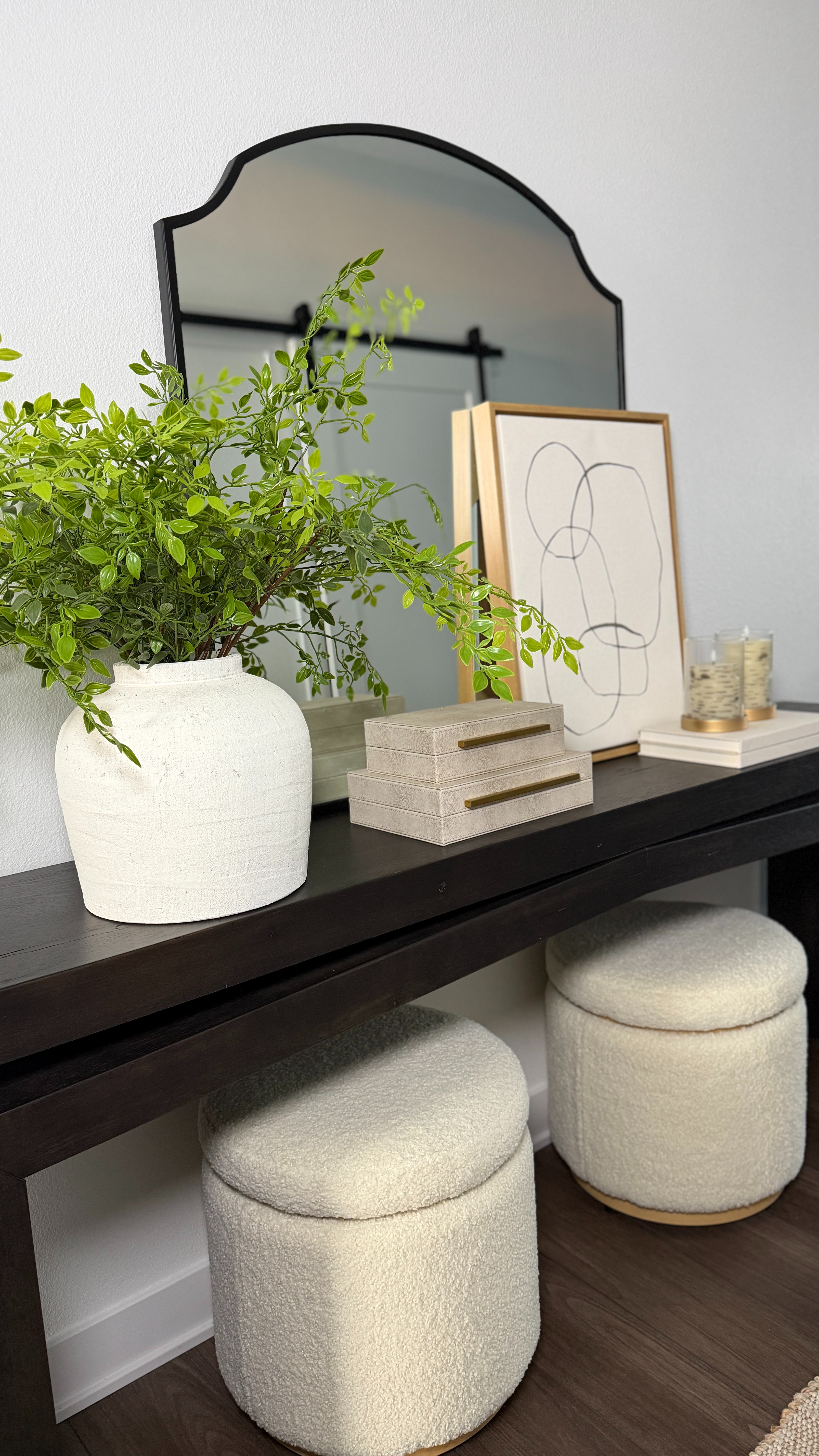 My console with neutral, cozy decor 🤍 Simple layers that make the space feel warm and inviting. 

 #LTKHome