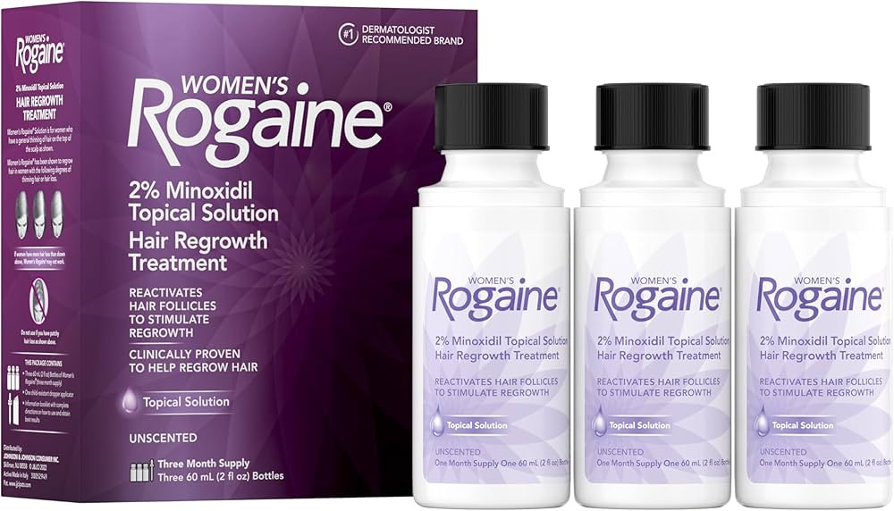 Rogaine Women's 2% Minoxidil Topical Solution for Womens Hair Thinning and Loss & Hair Regrowth, ... | Amazon (US)