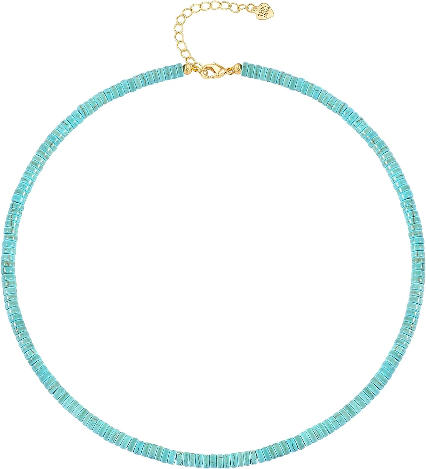 Turquoise Gemstone Beaded Chain Necklace - Boho Vintage Handmade Blue Turquoise Choker Jewelry fo... | Walmart (US)