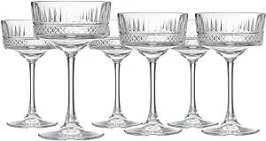 Pasabahce Vintage Coupe Glasses Set Of 6 - Exclusive Champagne, Cocktail, Martini, Wine Glasses -... | Amazon (US)