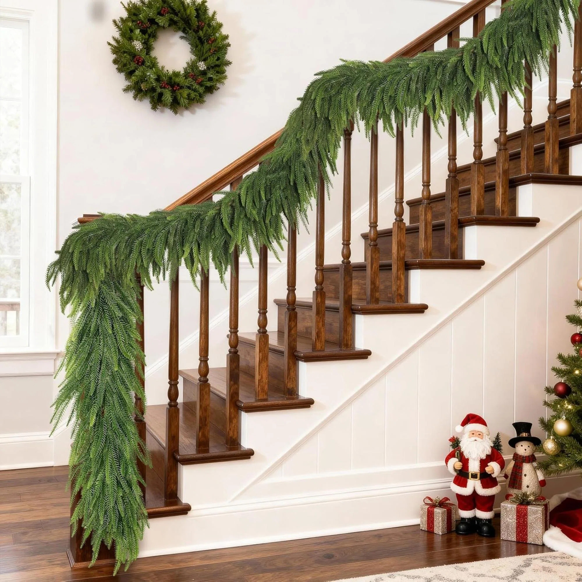 Christmas Norfolk Pine Garland -1PCS, Artificial Pine Needles Garlands Faux Greenery Fake Garland... | Wayfair North America