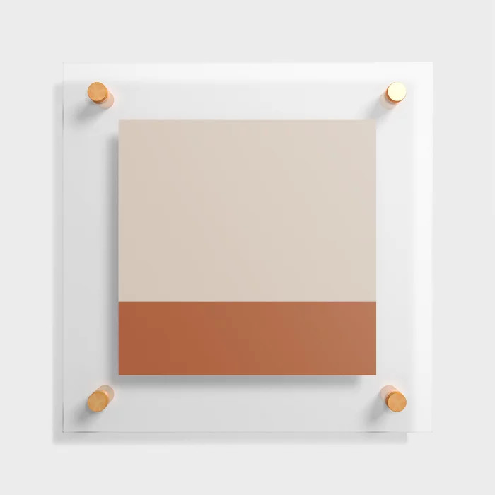 Minimalist Solid Color Block 1 in Putty and Clay Floating Acrylic Print | Society6