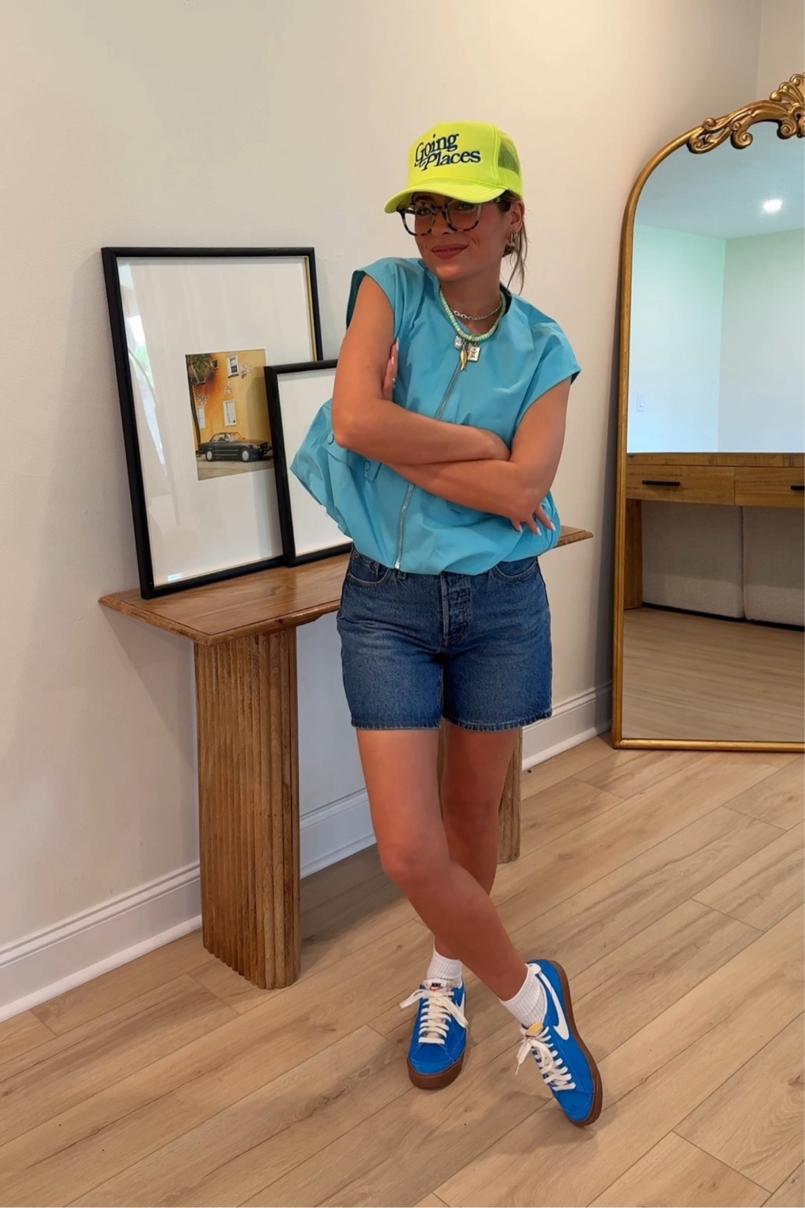 I’m wearing size small in the vest, 25 in the shorts - they run small so I size up! Hat is riff raff, use code Charlie15 to save $$. Necklaces aren’t out yet but the charms are so i linked those! 

#LTKFindsUnder100 #LTKStyleTip